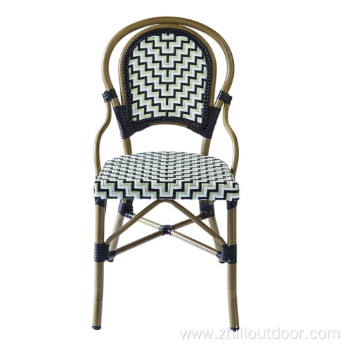 Garden Aluminum French Rattan Bistro Chairs